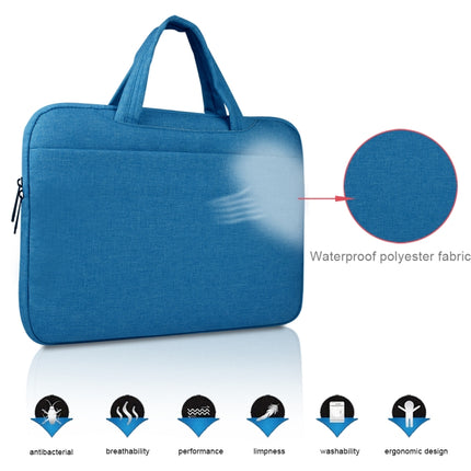Universal Multiple Pockets Wearable Oxford Cloth Soft Portable Leisurely Handle Laptop Tablet Bag (Grey)-garmade.com