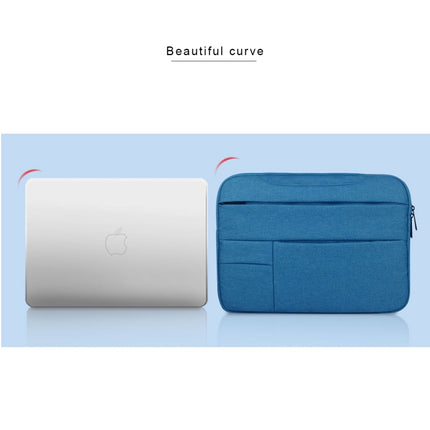 Universal Multiple Pockets Wearable Oxford Cloth Soft Portable Leisurely Handle Laptop Tablet Bag (Grey)-garmade.com
