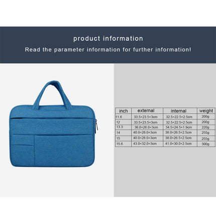 Universal Multiple Pockets Wearable Oxford Cloth Soft Portable Leisurely Handle Laptop Tablet Bag (Blue)-garmade.com