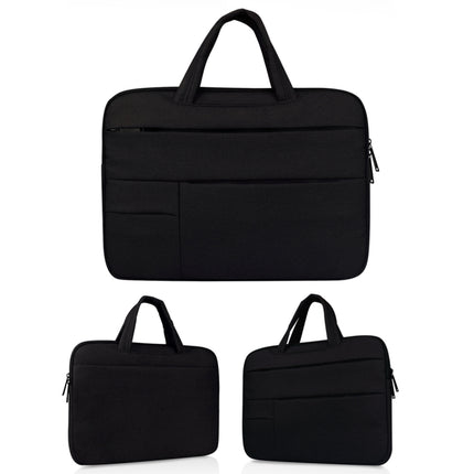 Universal Multiple Pockets Wearable Oxford Cloth Soft Portable Leisurely Handle Laptop Tablet Bag (Black)-garmade.com