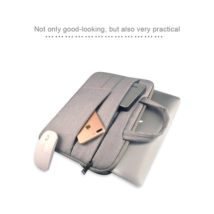 Universal Multiple Pockets Wearable Oxford Cloth Soft Portable Leisurely Handle Laptop Tablet Bag (Grey)-garmade.com