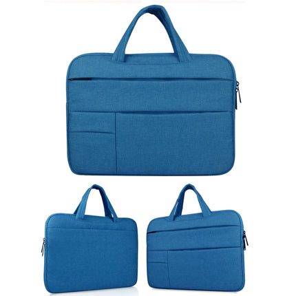 Universal Multiple Pockets Wearable Oxford Cloth Soft Portable Leisurely Handle Laptop Tablet Bag (Blue)-garmade.com