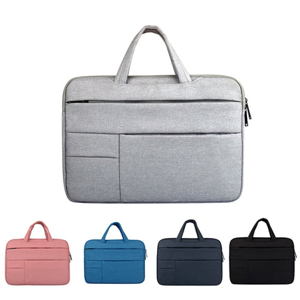 Universal Multiple Pockets Wearable Oxford Cloth Soft Portable Leisurely Handle Laptop Tablet Bag (Grey)-garmade.com