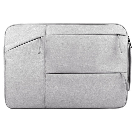 Universal Multiple Pockets Wearable Oxford Cloth Soft Portable Simple Business Laptop Tablet Bag, For 12 inch and Below Macbook, Samsung, Lenovo, Sony, DELL Alienware, CHUWI, ASUS, HP (Light Grey)-garmade.com