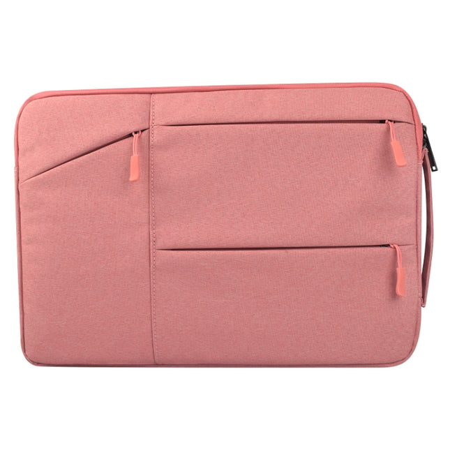 Universal Multiple Pockets Wearable Oxford Cloth Soft Portable Simple Business Laptop Tablet Bag (Pink)-garmade.com