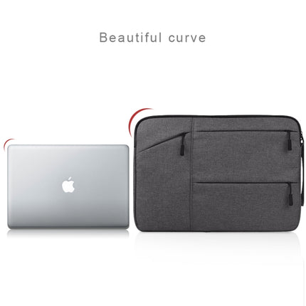 Universal Multiple Pockets Wearable Oxford Cloth Soft Portable Simple Business Laptop Tablet Bag (Black)-garmade.com