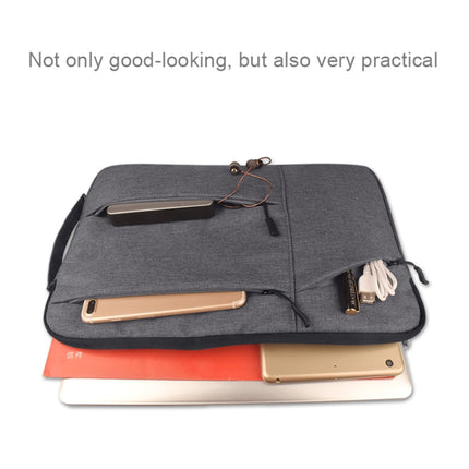 Universal Multiple Pockets Wearable Oxford Cloth Soft Portable Simple Business Laptop Tablet Bag (Light Grey)-garmade.com