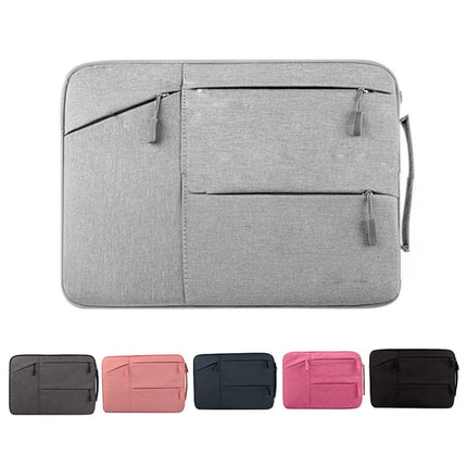 Universal Multiple Pockets Wearable Oxford Cloth Soft Portable Simple Business Laptop Tablet Bag (Light Grey)-garmade.com