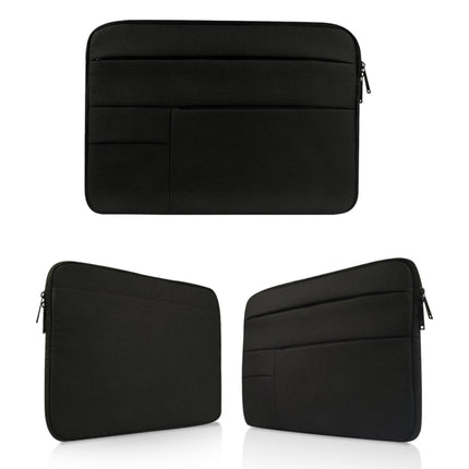 Universal Multiple Pockets Wearable Oxford Cloth Soft Portable Leisurely Laptop Tablet Bag (Black)-garmade.com