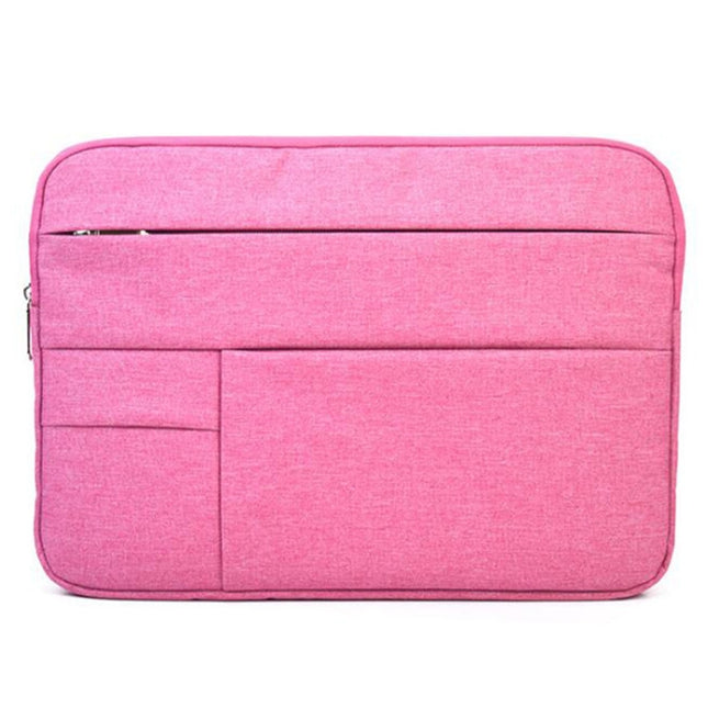 Universal Multiple Pockets Wearable Oxford Cloth Soft Portable Leisurely Laptop Tablet Bag (Magenta)-garmade.com
