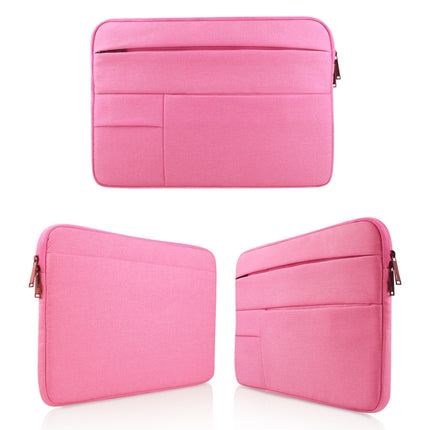 Universal Multiple Pockets Wearable Oxford Cloth Soft Portable Leisurely Laptop Tablet Bag (Magenta)-garmade.com