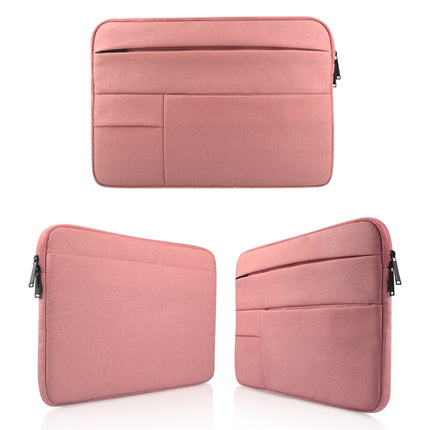 Universal Multiple Pockets Wearable Oxford Cloth Soft Portable Leisurely Laptop Tablet Bag (Pink)-garmade.com