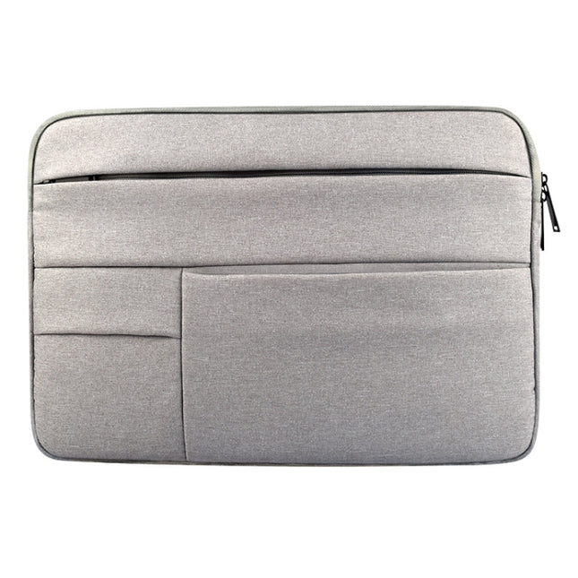 Universal Multiple Pockets Wearable Oxford Cloth Soft Portable Leisurely Laptop Tablet Bag (Grey)-garmade.com