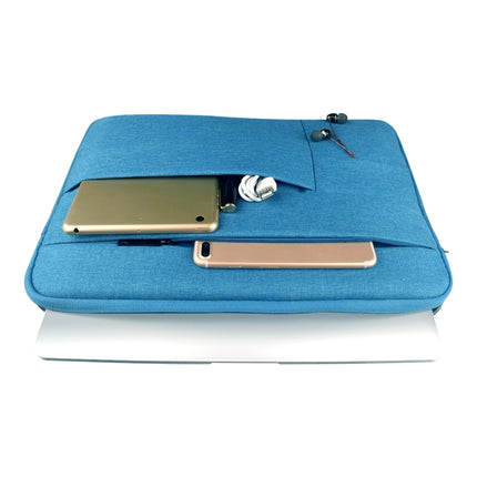 Universal Multiple Pockets Wearable Oxford Cloth Soft Portable Leisurely Laptop Tablet Bag (Blue)-garmade.com