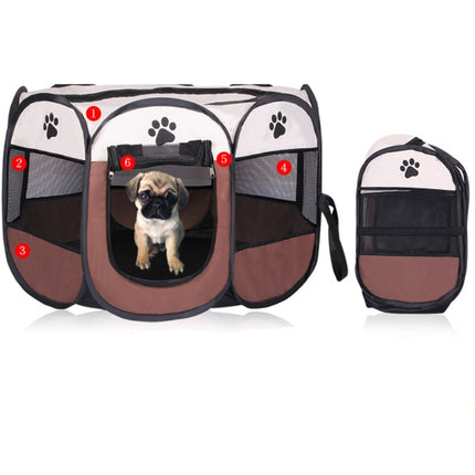 Fashion Oxford Cloth Waterproof Dog Tent Foldable Octagonal Outdoor Pet Fence, M, Size: 91 x 91 x 58cm (Red)-garmade.com