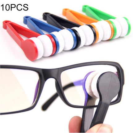 10 PCS Multifunction Portable Glasses Wipe Glasses Clean Wipe Microfiber Cleaning Cloth, Random Color Delivery-garmade.com