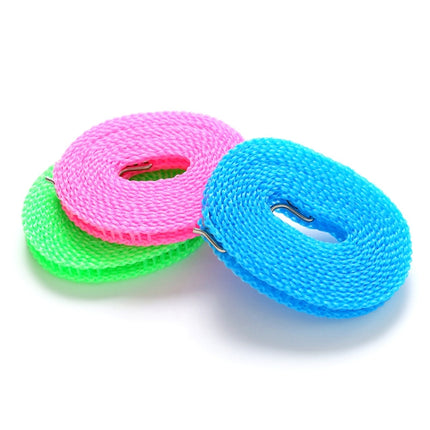 10 PCS Windproof Clotheslines Ropes for Outdoor Indoor Home Travel Camping Laundry Drying Use, Length: 3m, Random Color Delivery-garmade.com