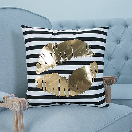 Fashion Bronzing Gold Printed Cushion Cover Sofa Seat Pillow Case, Size: 45*45cm-garmade.com