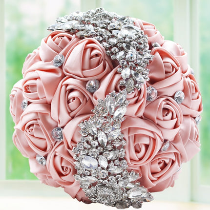 Wedding Holding Flowers Bridal Bouquet Accessories Bridesmaid Rhinestone Party Wedding Decoration Supplies-garmade.com