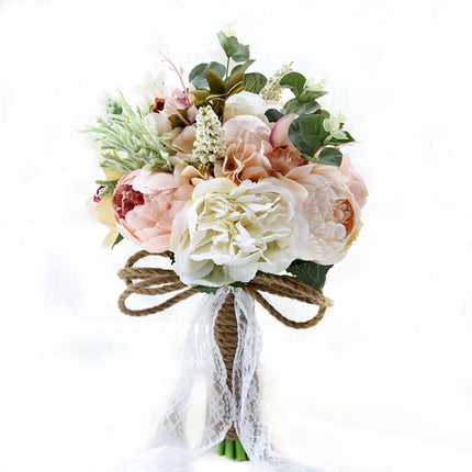 Wedding Holding Flower Bridal Bouquet Accessories Bridesmaid Party Wedding Decoration Supplies, Diameter: 24cm-garmade.com