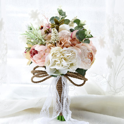 Wedding Holding Flower Bridal Bouquet Accessories Bridesmaid Party Wedding Decoration Supplies, Diameter: 24cm-garmade.com