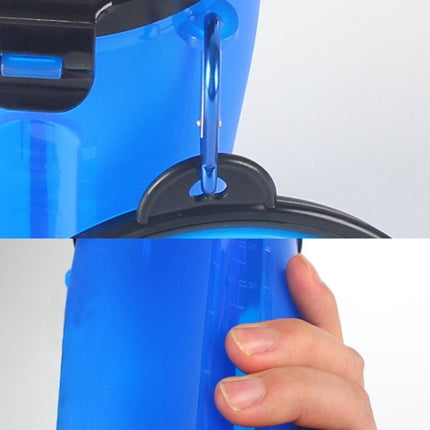 Pet Outdoor Portable Dual-use Water and Food Cup with A Folding Bowl (Blue)-garmade.com