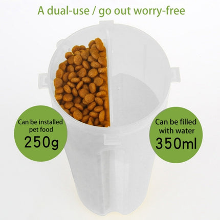 Pet Outdoor Portable Dual-use Water and Food Cup with A Folding Bowl (Transparent)-garmade.com