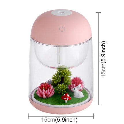 Imycoo WT602 2W Portable Mini Micro Landscape Design USB Charge Aromatherapy Air Humidifier with LED Colorful Light, Water Tank Capacity: 180ml, DC 5V(Pink)-garmade.com