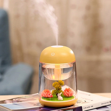 Imycoo WT602 2W Portable Mini Micro Landscape Design USB Charge Aromatherapy Air Humidifier with LED Colorful Light, Water Tank Capacity: 180ml, DC 5V(Yellow)-garmade.com