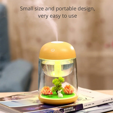 Imycoo WT602 2W Portable Mini Micro Landscape Design USB Charge Aromatherapy Air Humidifier with LED Colorful Light, Water Tank Capacity: 180ml, DC 5V(Yellow)-garmade.com