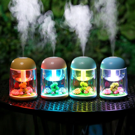 Imycoo WT602 2W Portable Mini Micro Landscape Design USB Charge Aromatherapy Air Humidifier with LED Colorful Light, Water Tank Capacity: 180ml, DC 5V(Yellow)-garmade.com