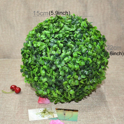 Artificial Aglaia Odorata Plant Ball Topiary Wedding Event Home Outdoor Decoration Hanging Ornament, Diameter: 8.7 inch-garmade.com