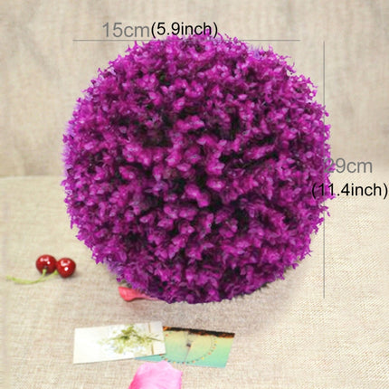 Artificial Purple Eucalyptus Plant Ball Topiary Wedding Event Home Outdoor Decoration Hanging Ornament, Diameter: 11.4 inch-garmade.com