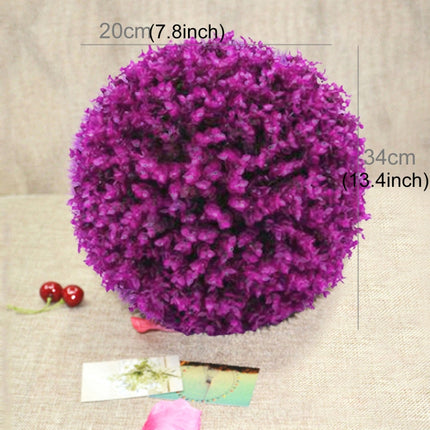 Artificial Purple Eucalyptus Plant Ball Topiary Wedding Event Home Outdoor Decoration Hanging Ornament, Diameter: 13.4 inch-garmade.com