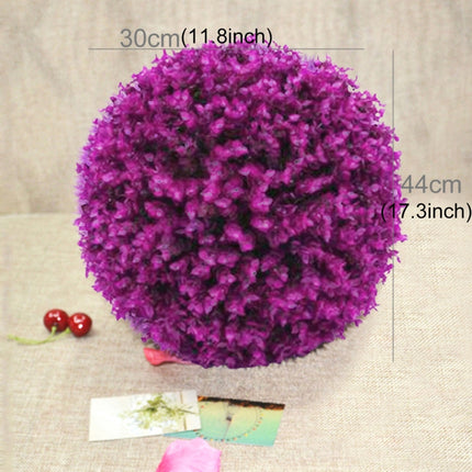 Artificial Purple Eucalyptus Plant Ball Topiary Wedding Event Home Outdoor Decoration Hanging Ornament, Diameter: 17 inch-garmade.com