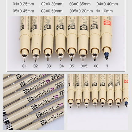 2 PCS Archival Pigment Ink Drawing Fineliner Pens 0.25mm Nib Manga Micron Pen-garmade.com