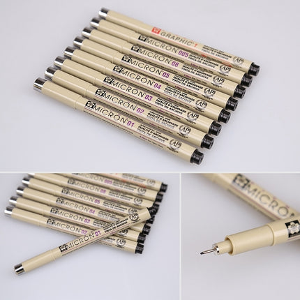 2 PCS Archival Pigment Ink Drawing Fineliner Pens 0.25mm Nib Manga Micron Pen-garmade.com