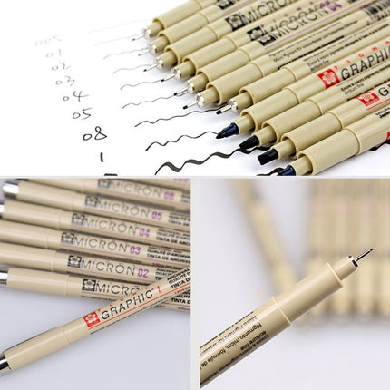 2 PCS Archival Pigment Ink Drawing Fineliner Pens 0.35mm Nib Manga Micron Pen-garmade.com