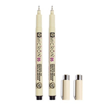 2 PCS Archival Pigment Ink Drawing Fineliner Pens 0.45mm Nib Manga Micron Pen-garmade.com
