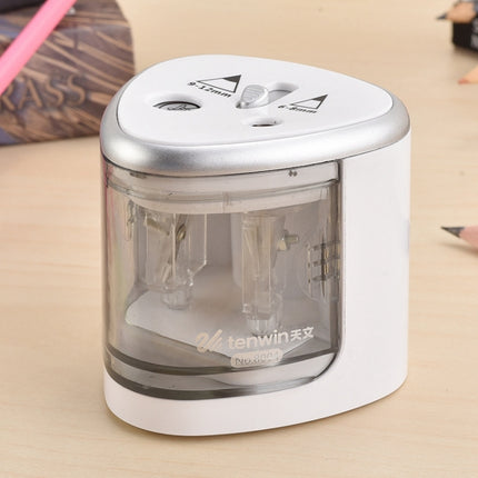 Office School Stationery Battery Operated Dual Slots Electric Colored Pencil Sharpener, Random Color Delivery-garmade.com