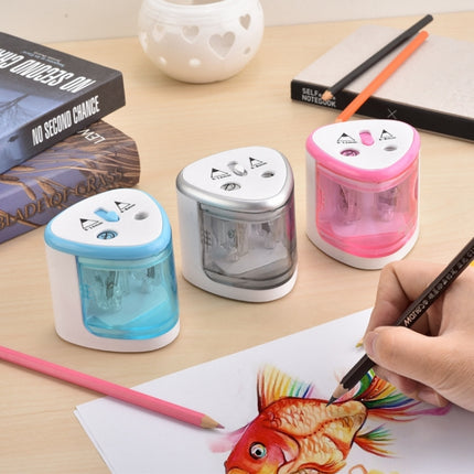 Office School Stationery Battery Operated Dual Slots Electric Colored Pencil Sharpener, Random Color Delivery-garmade.com