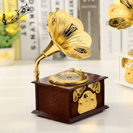 Retro Phonograph Style Jewelry Sky City Music Box Home Decoration, Random Color Delivery-garmade.com