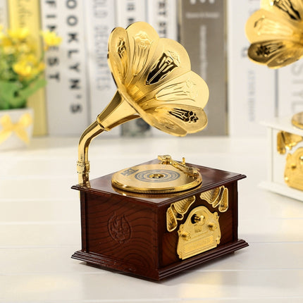 Retro Phonograph Style Jewelry Sky City Music Box Home Decoration, Random Color Delivery-garmade.com