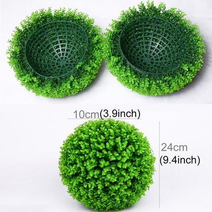 Artificial Green Eucalyptus Plant Ball Tree Wedding Event Home Outdoor Decoration Hanging Ornament, Diameter: 9.5 inch-garmade.com