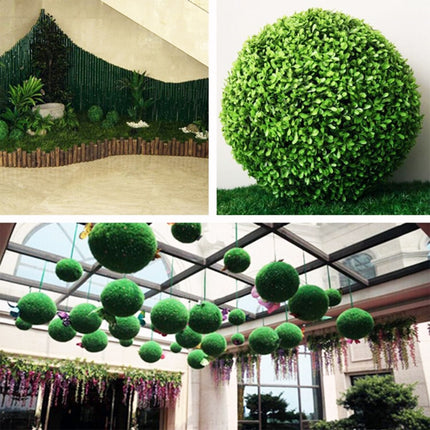 Artificial Green Eucalyptus Plant Ball Topiary Wedding Event Home Outdoor Decoration Hanging Ornament, Diameter: 13.4 inch-garmade.com