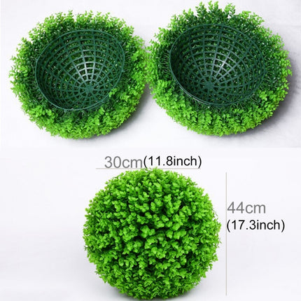 Artificial Green Eucalyptus Plant Ball Topiary Wedding Event Home Outdoor Decoration Hanging Ornament, Diameter: 17 inch-garmade.com