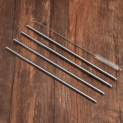 4 PCS Reusable Stainless Steel Drinking Straws + 1 x Cleaner Brush Set Kit-garmade.com