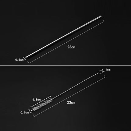 4 PCS Reusable Stainless Steel Drinking Straws + 1 x Cleaner Brush Set Kit-garmade.com