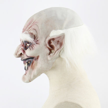 Halloween Festival Party Latex White-browed Monster Frightened Mask Headgear, with Hair-garmade.com