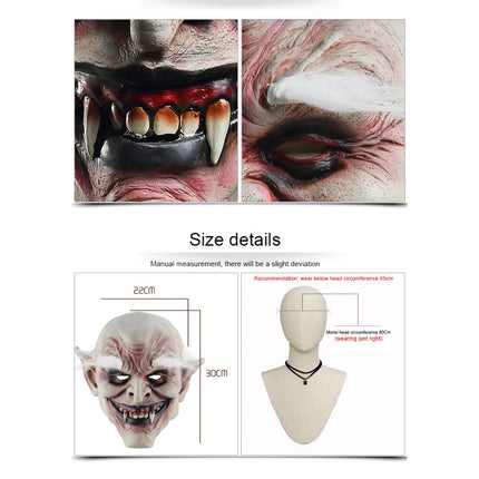 Halloween Festival Party Latex White-browed Monster Frightened Mask Headgear, with Hair-garmade.com